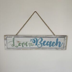 Love the Beach Hanging Sign Beach House Decor Wall Accents
